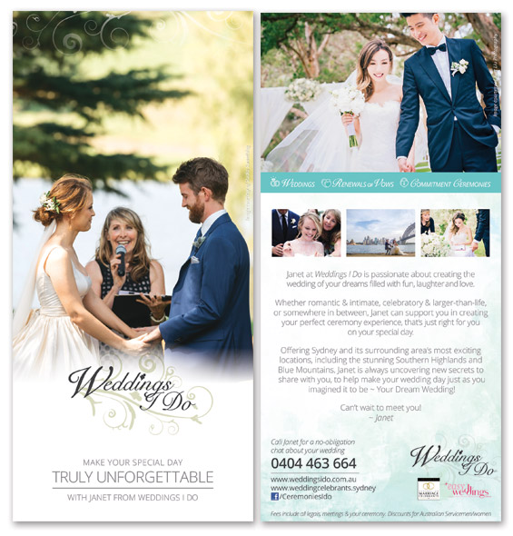 Sydney's Marriage Celebrant - Janet Lomax ~ Wedding I Do Brochure